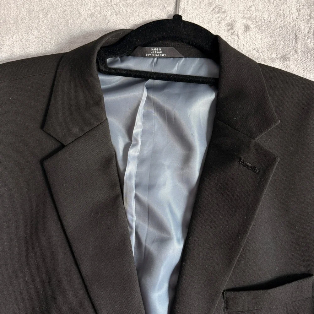 Haggar‎ Men's Black Two Button Classic Fit Blazer Suit Jacket Size 46R